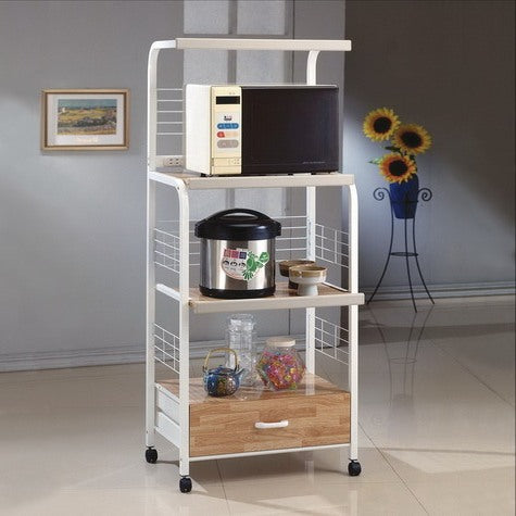 KITCHEN SHELF ON CASTERS WHITE