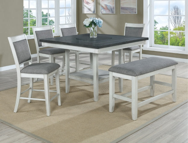 Fulton Counter Height Dining Room Set w/ Bench (Grey)